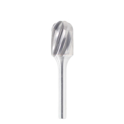 Fresa in metallo duro a forma di C in alluminio, 12mm*25mm con gambo da 6mm di diametro. Frese in metallo duro a forma di cilindro con punta sferica