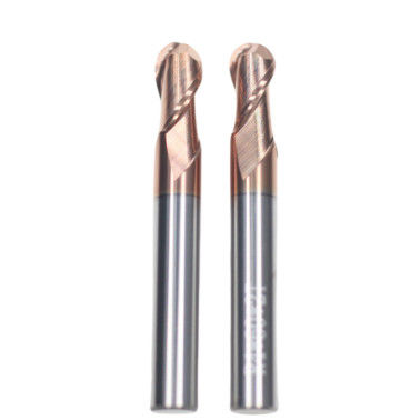 Buon prezzo 8 mm Dia R4*8*16*8*60 2Flutes TiAISiN Carbide Ball Nose End Mill Per Acciaio al Carbonio Legato Acciaio Fuso in linea
