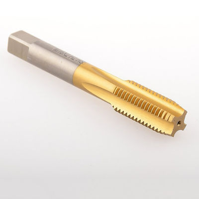 Buon prezzo Tappo a mano HSS rivestito con TiN Set 4 Tappo a fondo di flauto Finishing Straight Flute Tap in linea