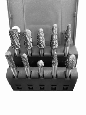 Buon prezzo 10pcs Carburo di tungsteno set di doppio taglio 1/4 ′′Shank Standard doppio taglio Carburo rotativo di taglio in linea