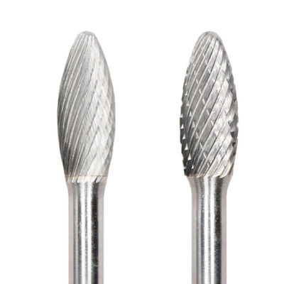 Buon prezzo 8mm*20mm H Flame Carburo di tungsteno File rotante 6mm Shank Flame Shape Single Cut Rotary Burr in linea