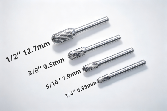 Qualità Sbavature in carburo con raggio cilindrico personalizzato diametro 9,5 mm con doppio taglio standard con gambo da 6 mm Fabbrica